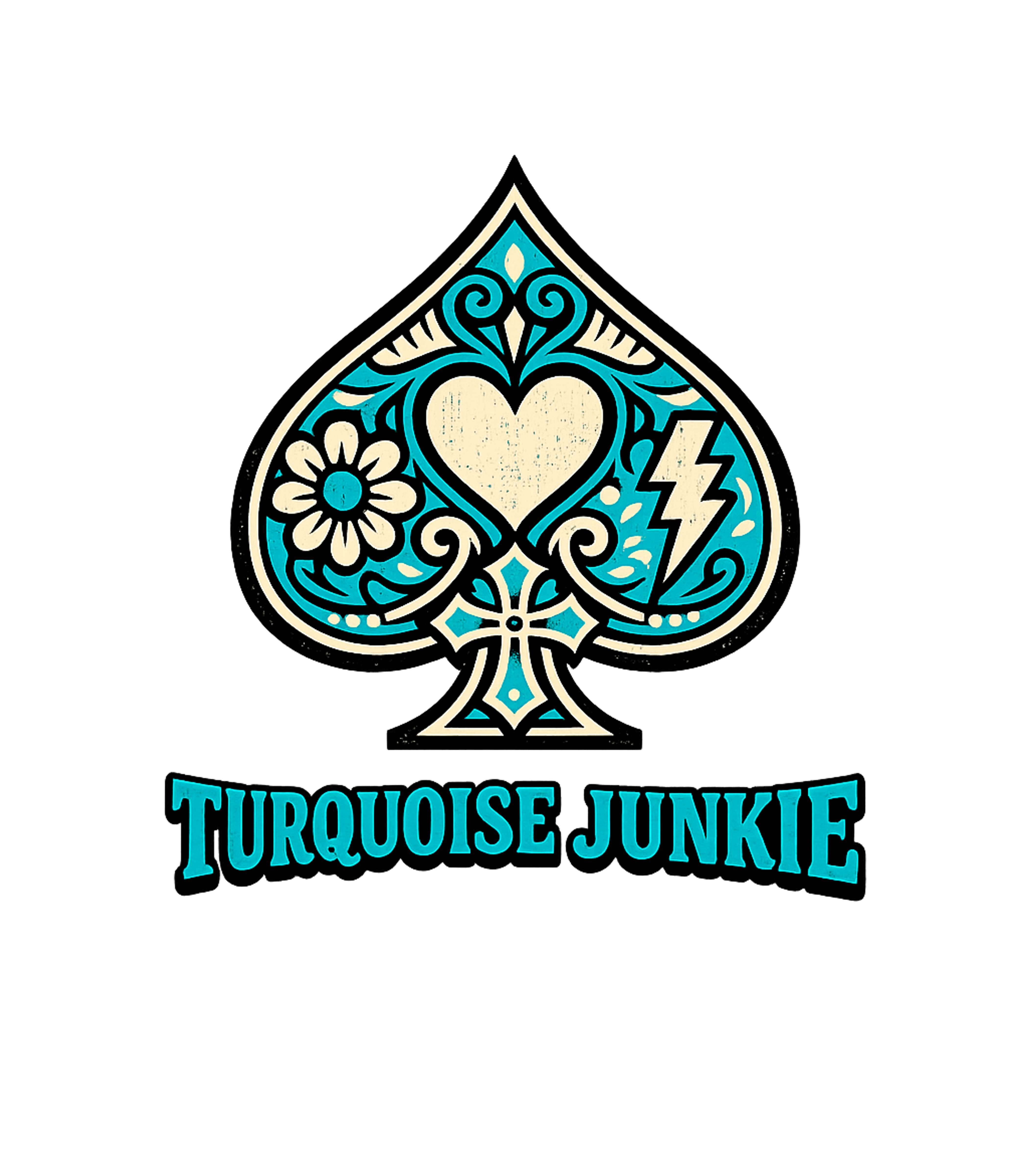 Turquoise Junkie Spade Graphic Tee