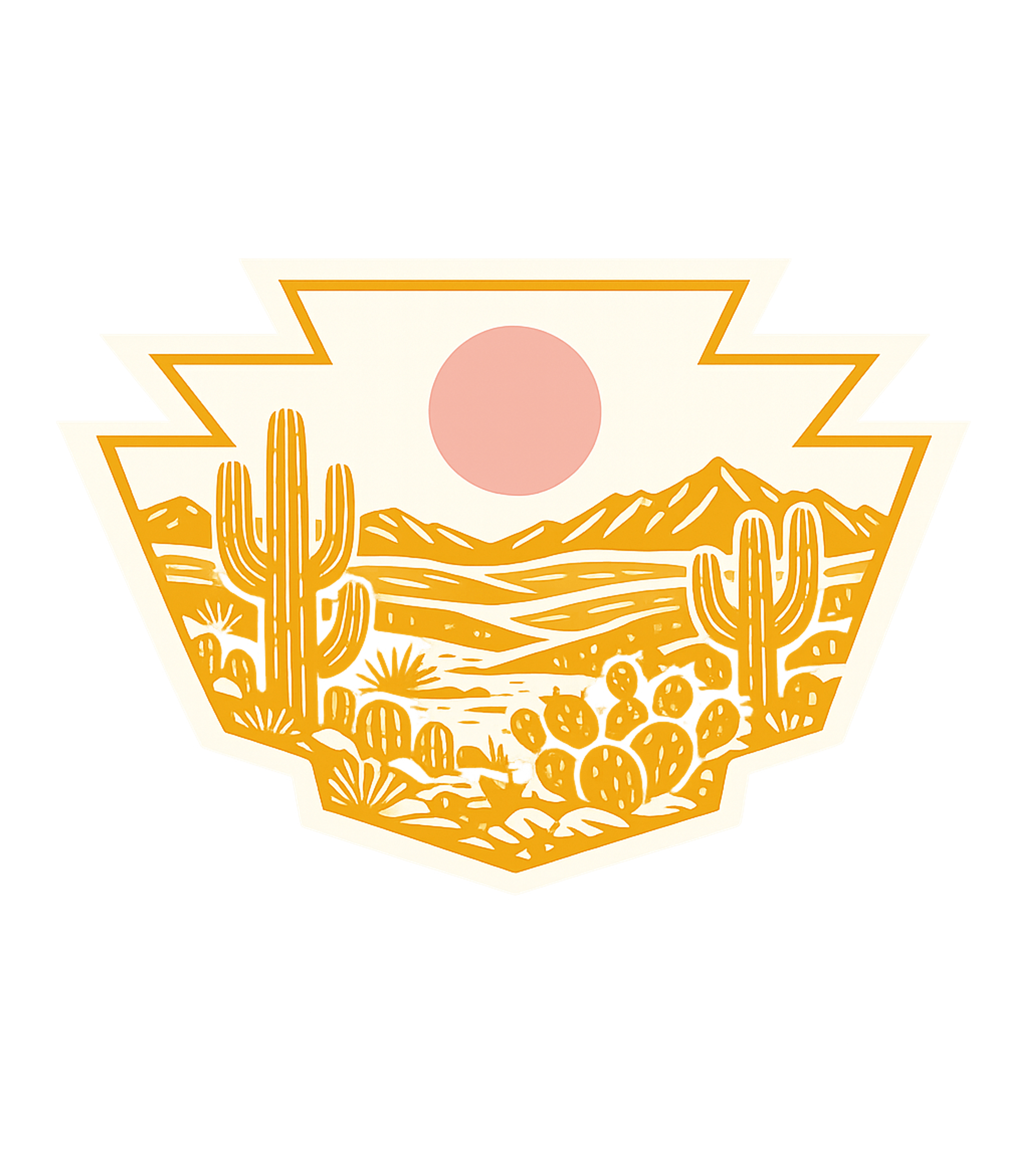 Sunset Aztec Desert Scene Soft Graphic Tee