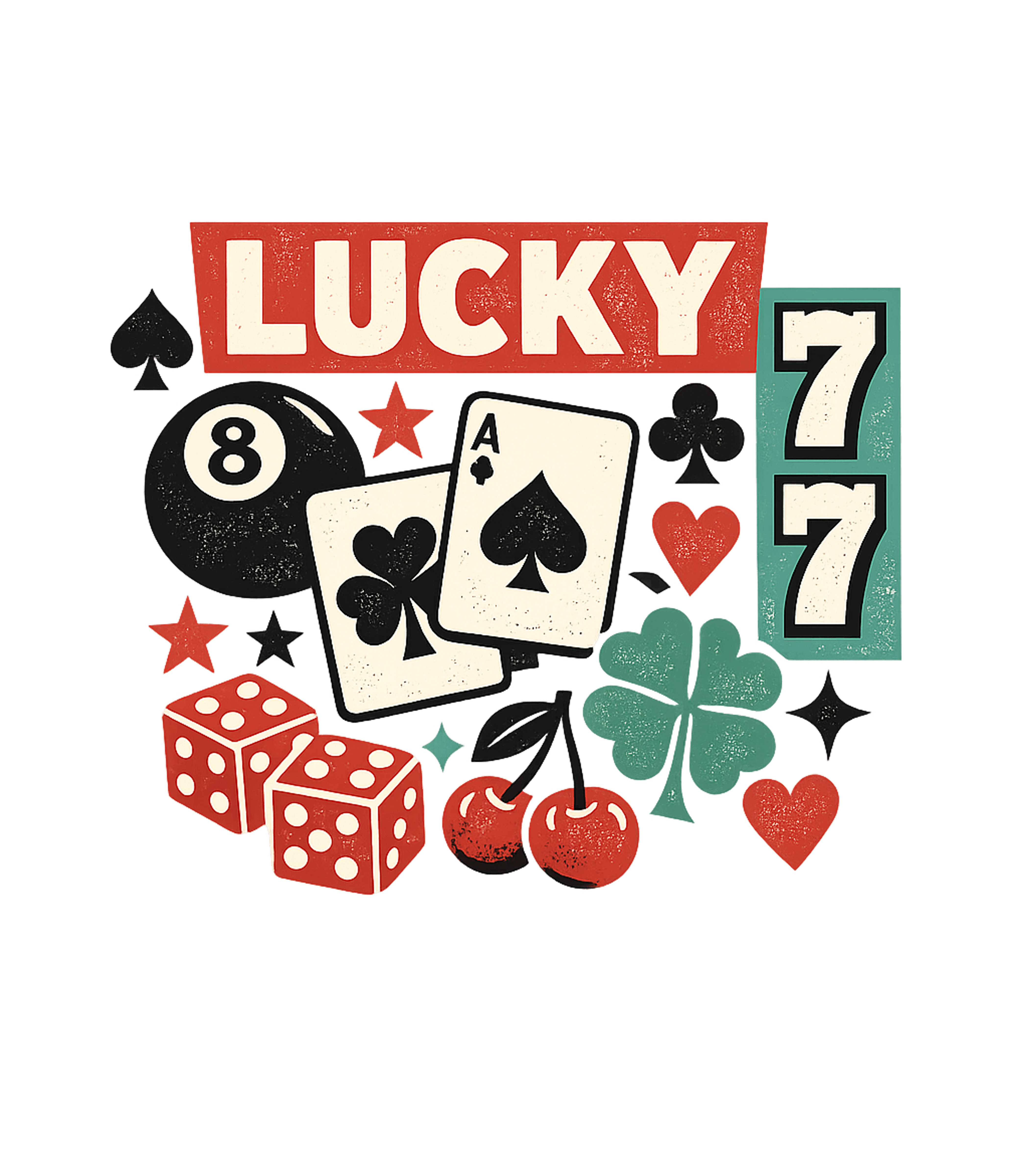Lucky 7 Collage Graphic Tee