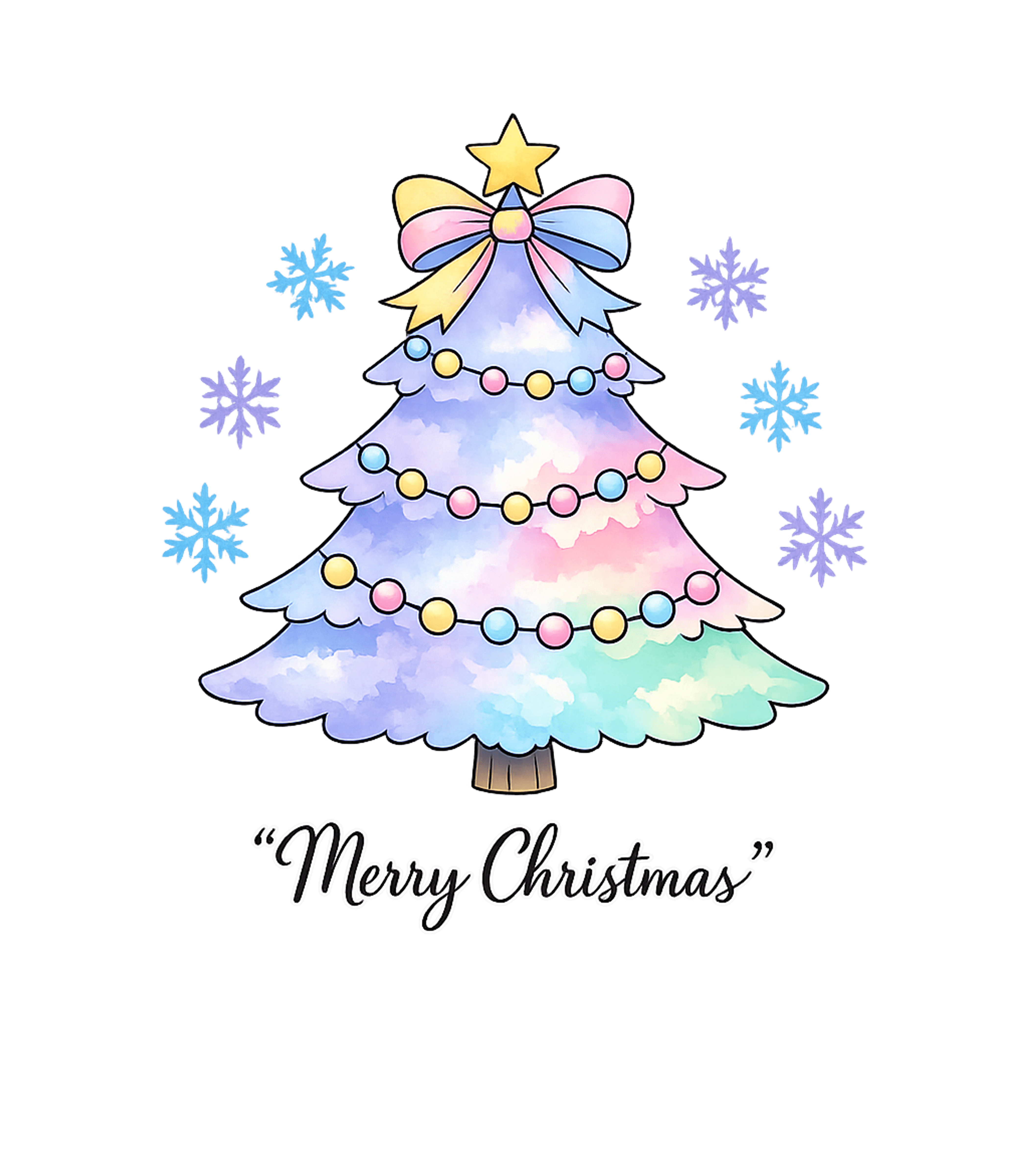 Watercolor Christmas Tree Graphic Tee