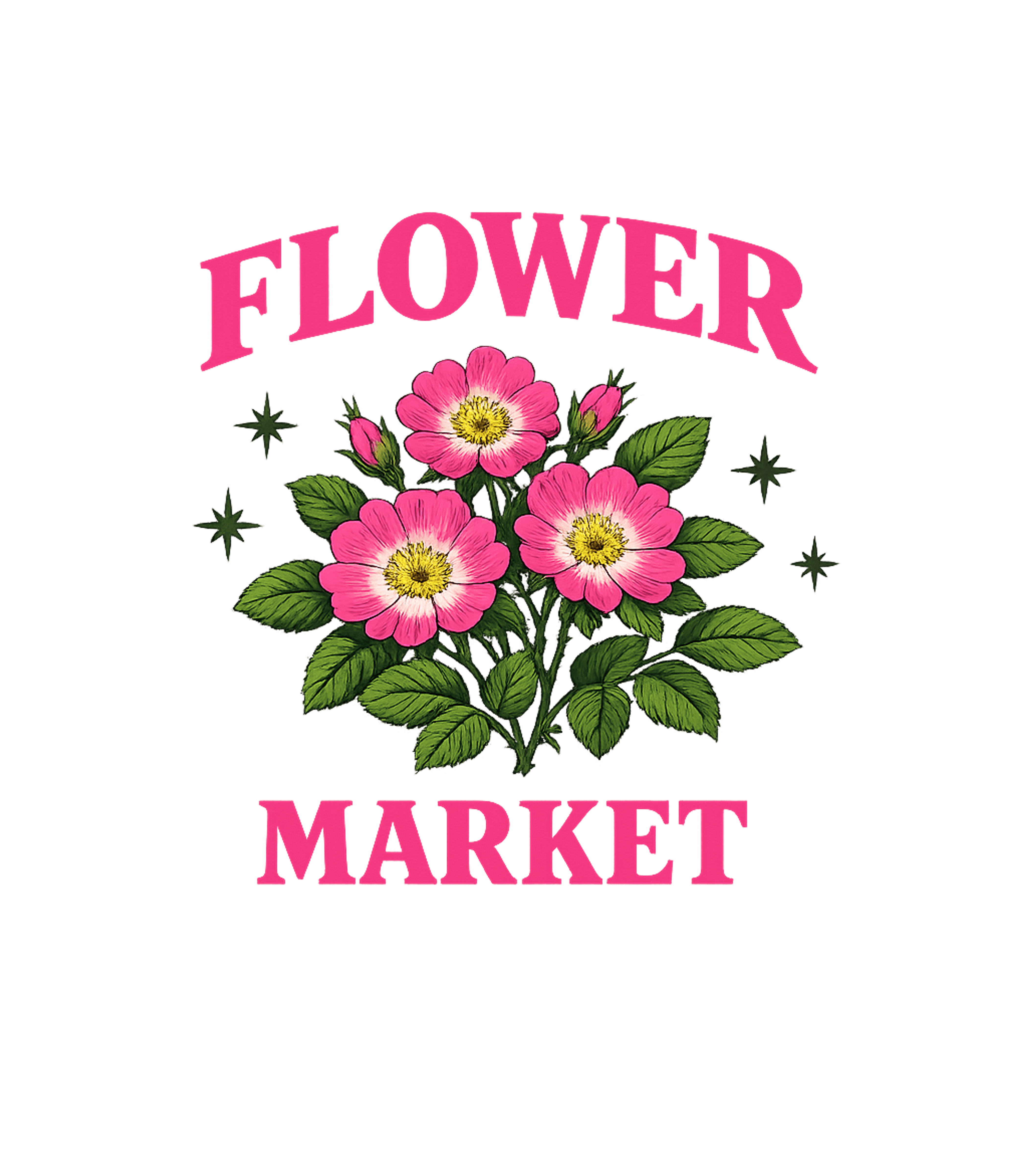 Spring Flower Market Graphic Tee - Ivory