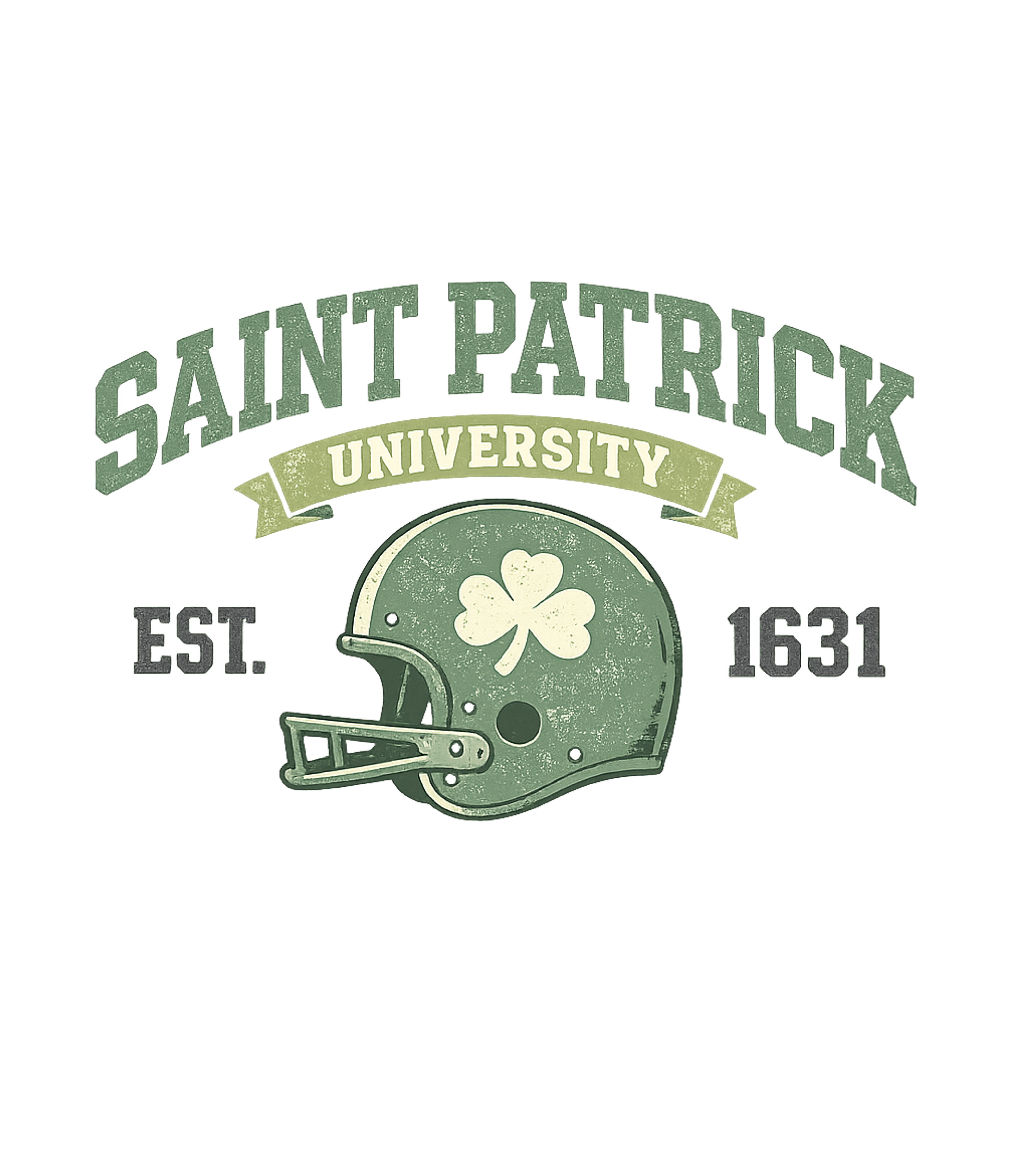 *DEAL* Football Helmet St. Patrick's Graphic Tee - White