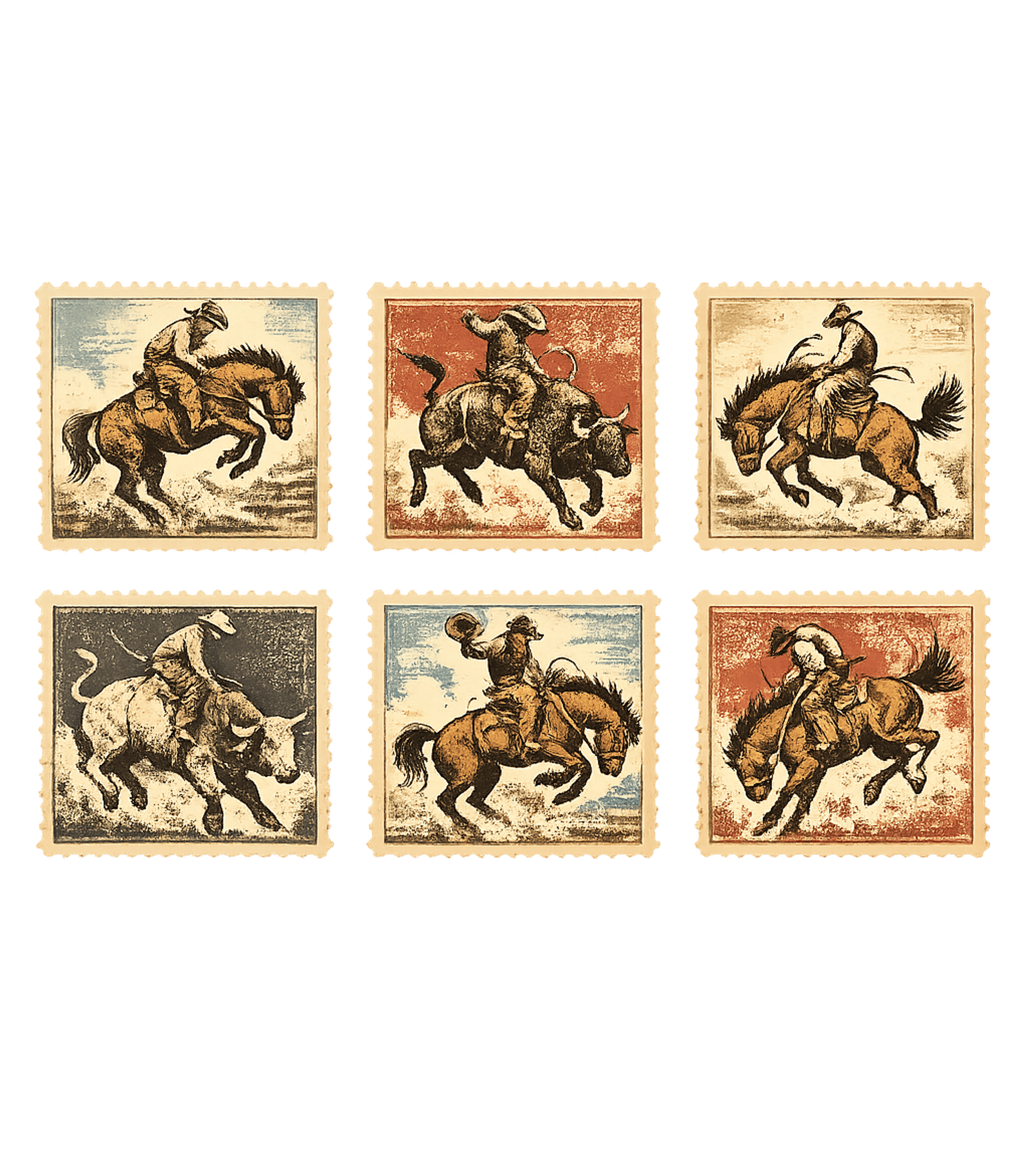 Cowboy Stamps Graphic Tee - Pepper