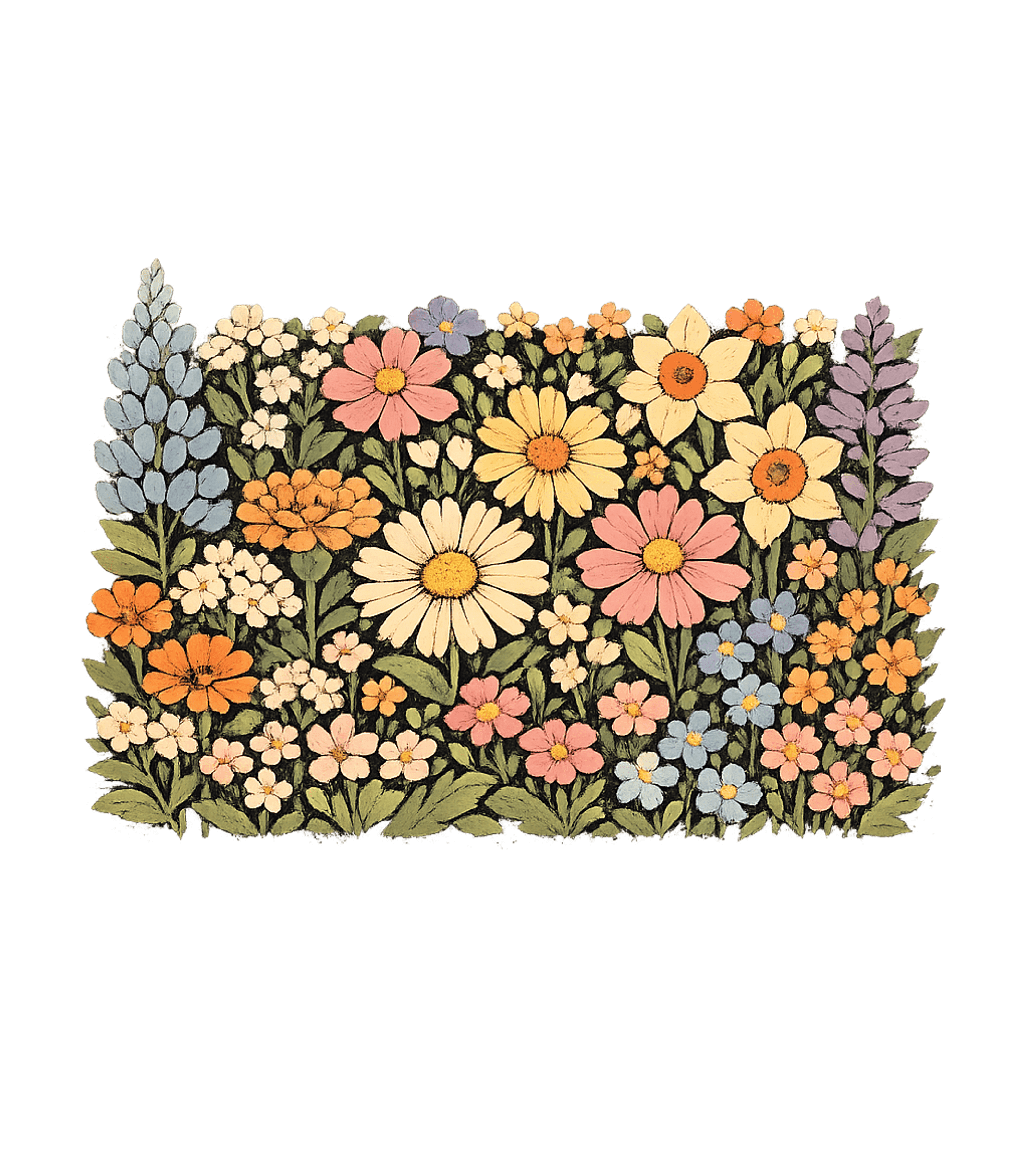 Vintage Wildflowers Graphic Tee - Pepper