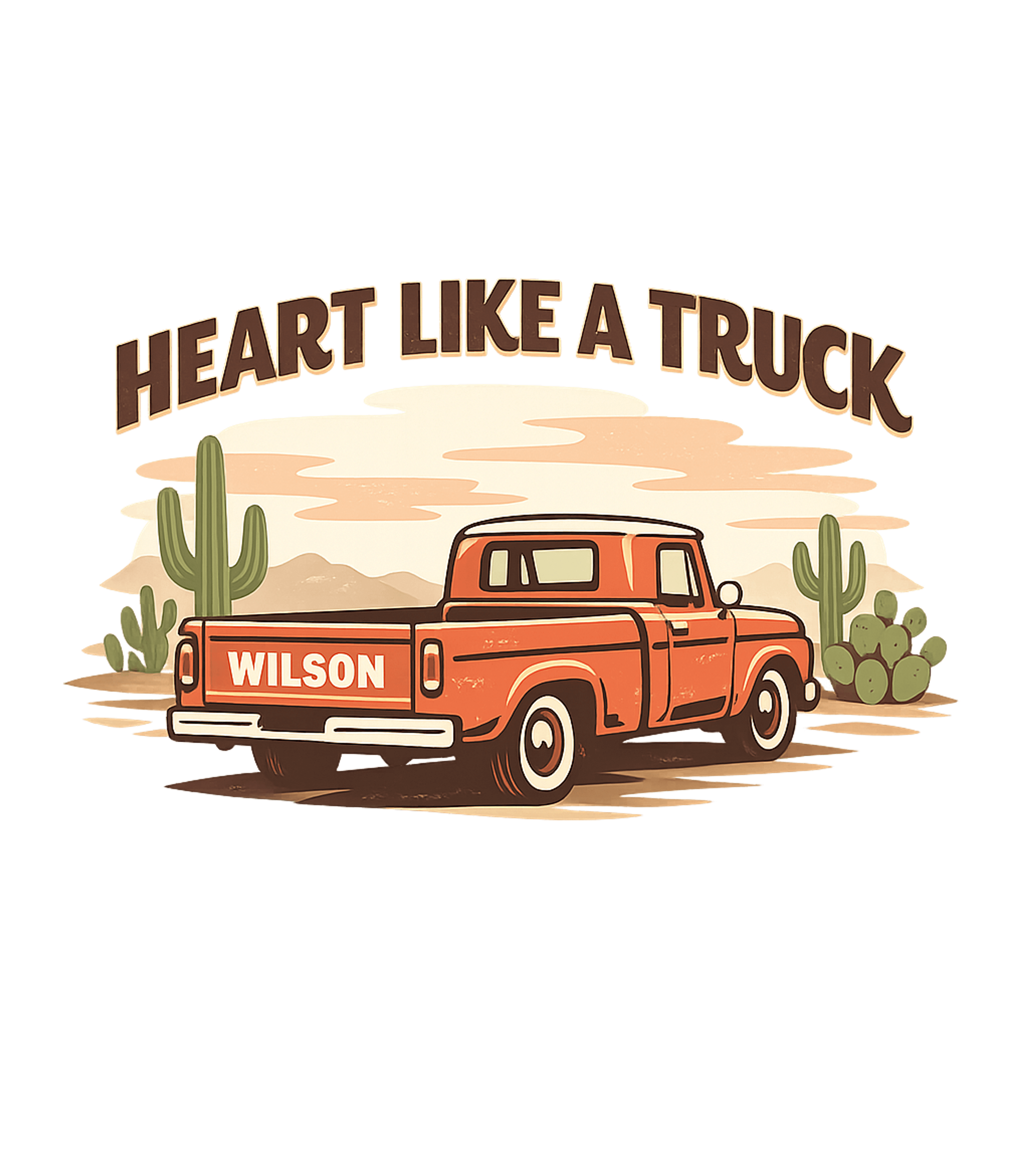 Heart Like A Truck Graphic Tee - Coral