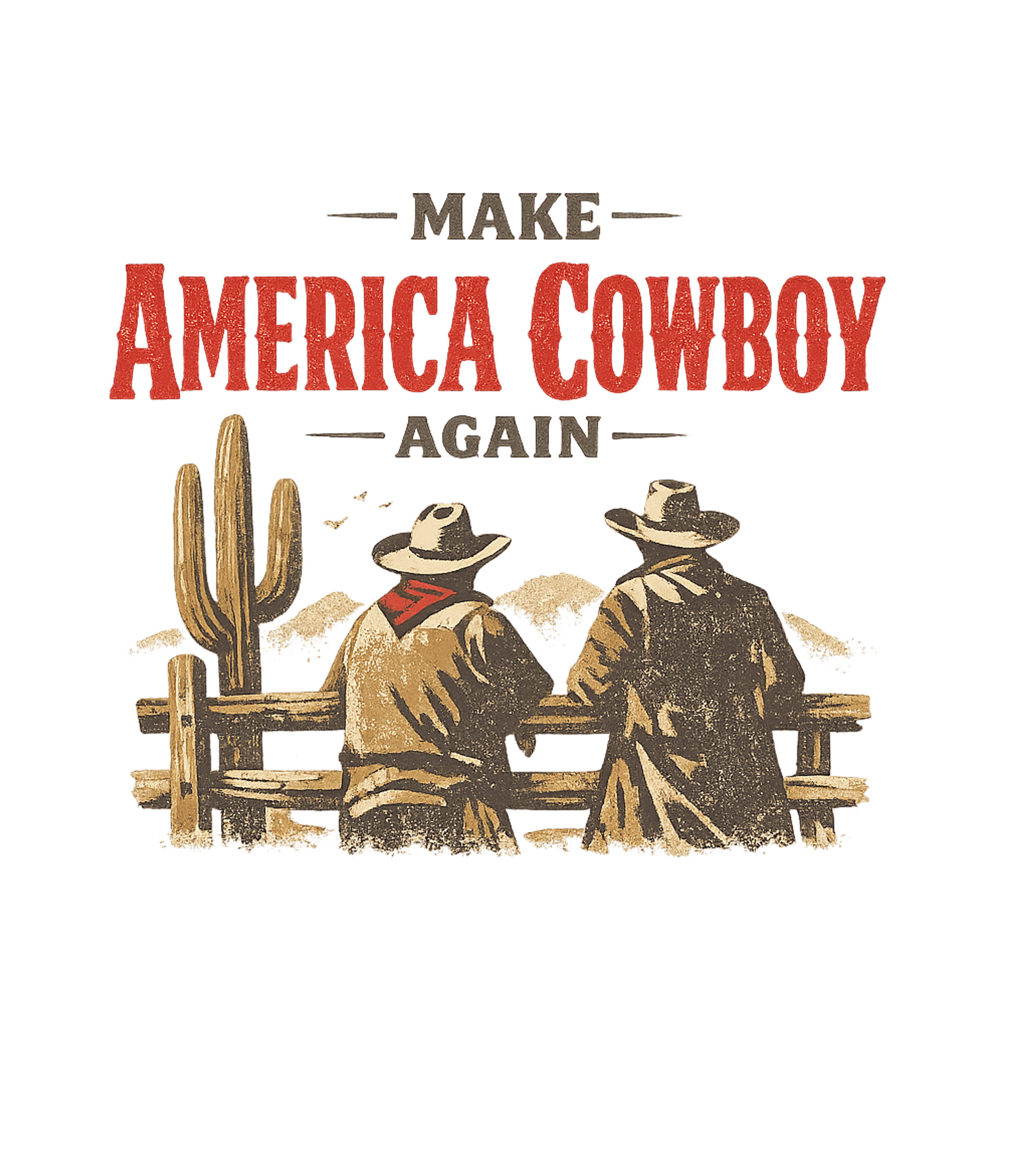 Make America Cowboy Again Western Scene Graphic Tee