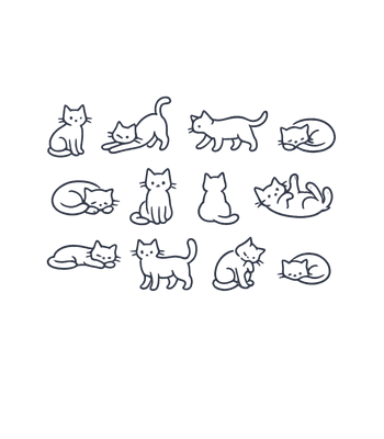 Minimalist Cat Doodles