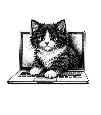 Laptop Kitten
