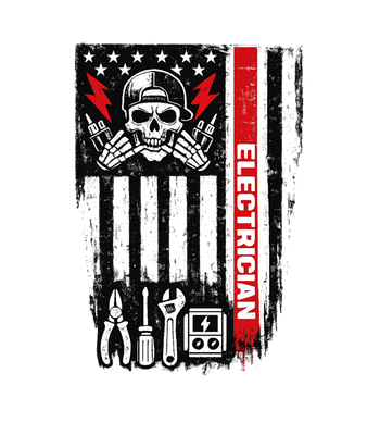 Electrician Skull Flag Tools