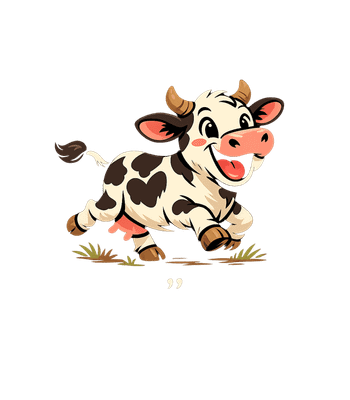 Happy Running Cow
