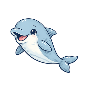 Happy Cartoon Dolphin