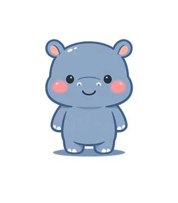 Cute Cartoon Hippo