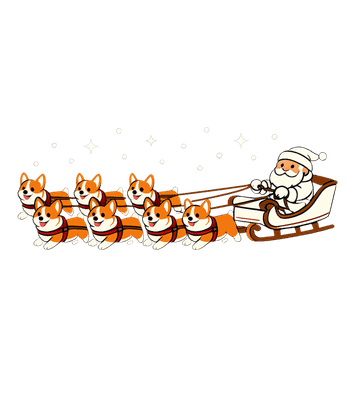 Corgi Santa Sleigh