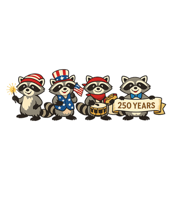 Patriotic Raccoons 250