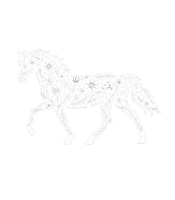 Floral Horse Silhouette