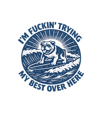 Surfing Bulldog Trying Best