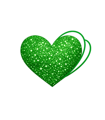 Green Glitter Heart