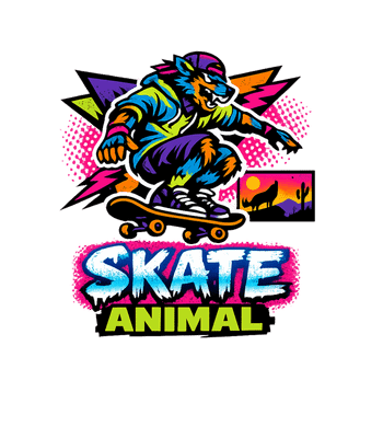 Skate Animal Retro Wolf