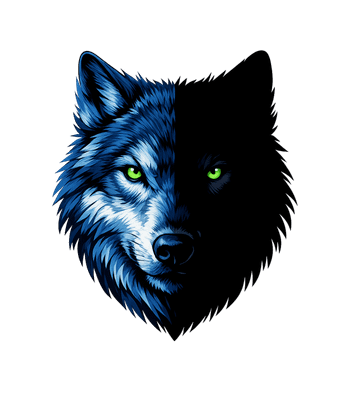 Mystic Blue Wolf