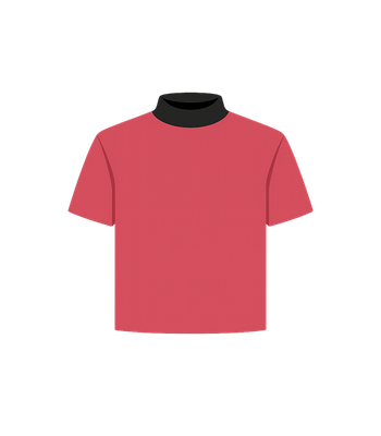 Red Mock Neck Tee