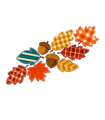 Autumn Patchwork Leaves Acorns
