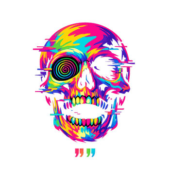 Psychedelic Glitch Skull