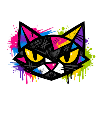 Neon Grunge Cat