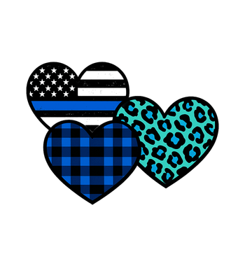 Thin Blue Line Hearts