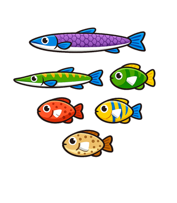 Colorful Cartoon Fish
