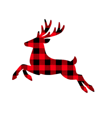 Plaid Deer Silhouette