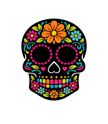 Vibrant Sugar Skull Art