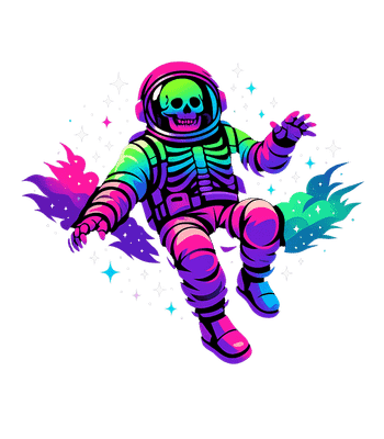 Neon Cosmic Skeleton