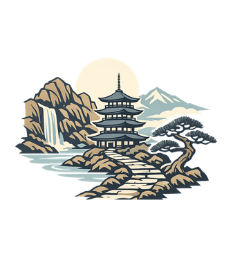 Japanese Pagoda Landscape