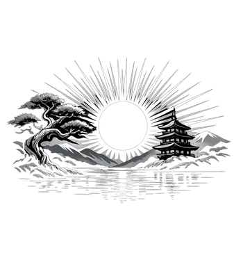 Japanese Eclipse Landscape