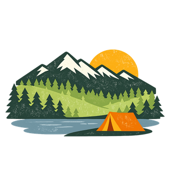 Mountain Lake Camping Sunset