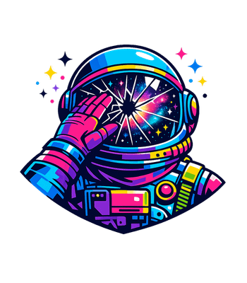 Neon Galaxy Astronaut