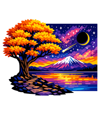 Vibrant Mountain Night
