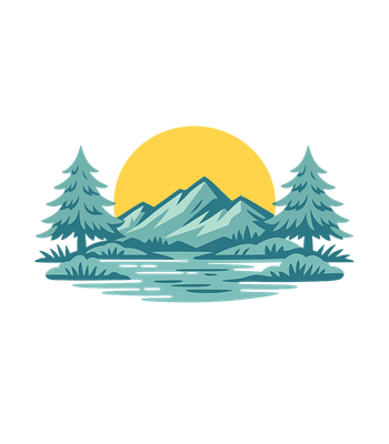 Mountain Lake Forest Sunset