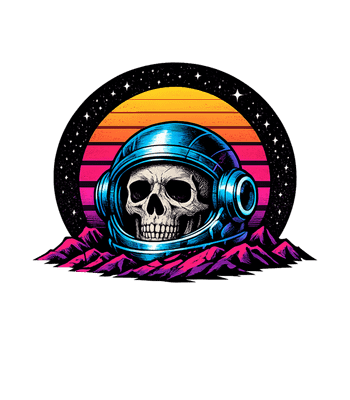 Retro Space Skull
