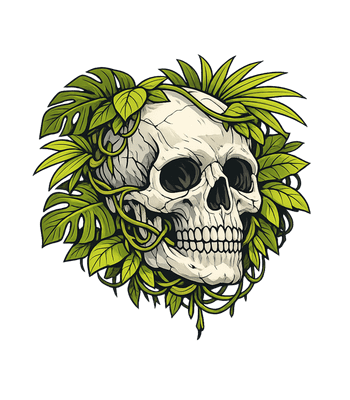 Botanical Skull Vines