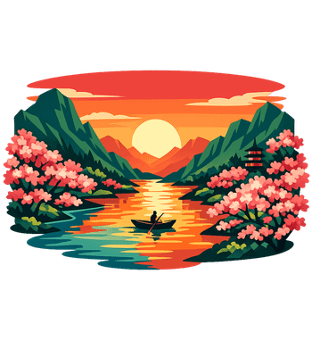 Sakura River Landscape