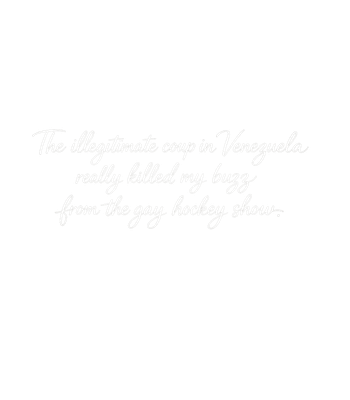 Venezuela Killed My Buzz