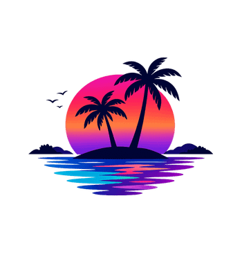 Retro Tropical Sunset