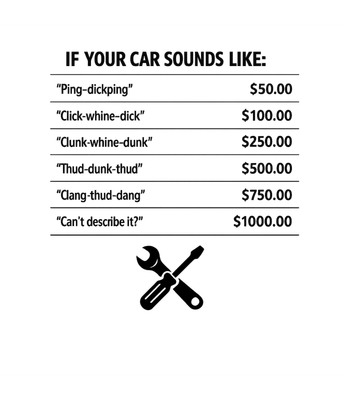 Car Noises Price List