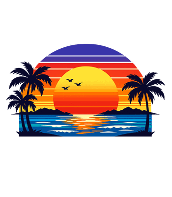 Retro Sunset Beach