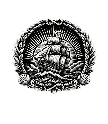 Vintage Sailing Ship Emblem