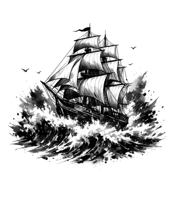 Rough Seas Tall Ship