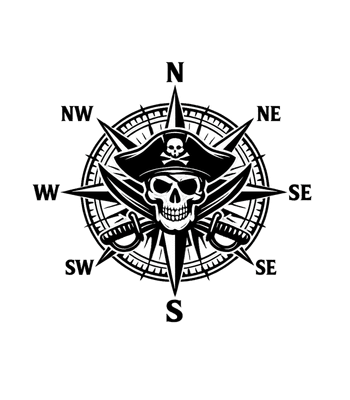 Pirate Compass Skull