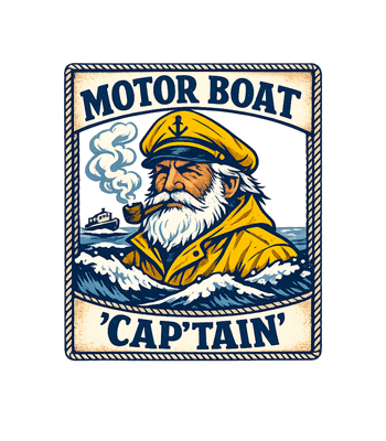 Motor Boat Cap'tain Printed Men's T-shirt