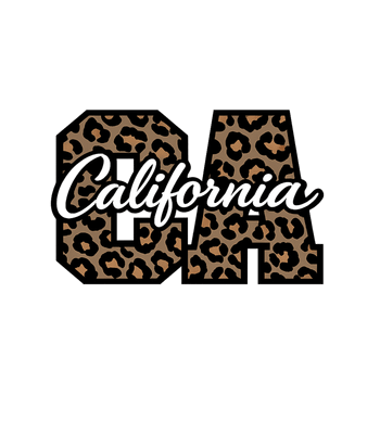 CA California Leopard Print